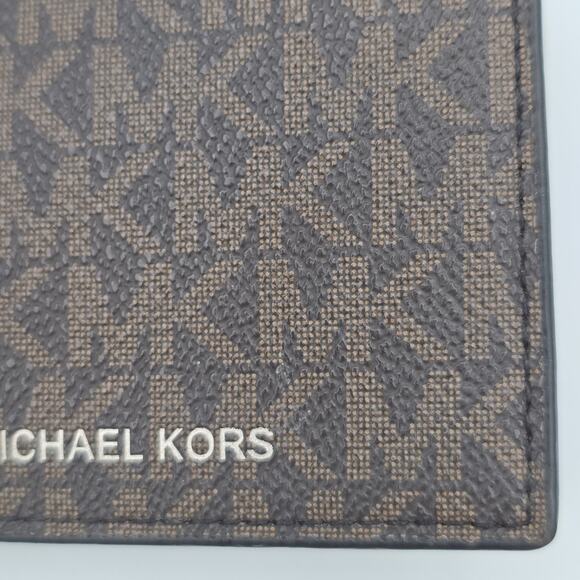 Michael Kors Jet Set Bifold Wallet Brown Logo & Black Leather - Picture 12 of 12